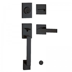 8003 Feketenagy teherbírású bejárati ajtó bejárati fogantyete egyetlen holtponttal, bejárati zárkészlettel